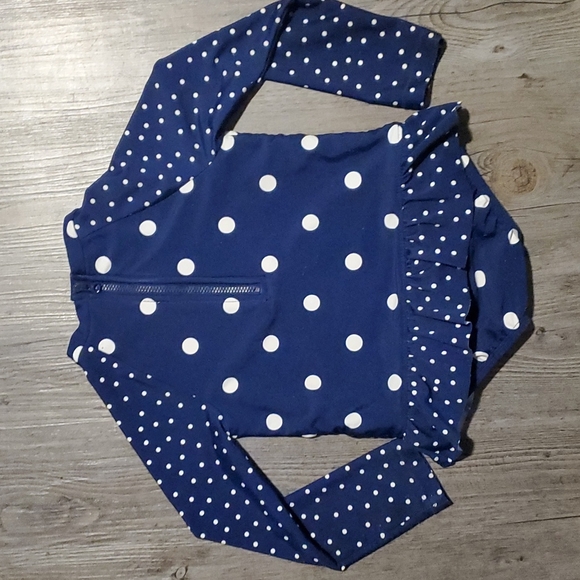 Osh Kosh B'Gosh | Toddler Girls Swimsuit | 24M | Navy Blue & White | Polka Dot - Picture 2 of 5